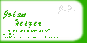 jolan heizer business card